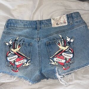 Denim Ed Hardy Shorts.